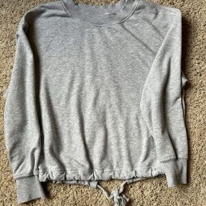 Gray Drawstring Sweatshirt